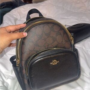 Coach Signature Brown and Black Backpack excellent condition use 2 x